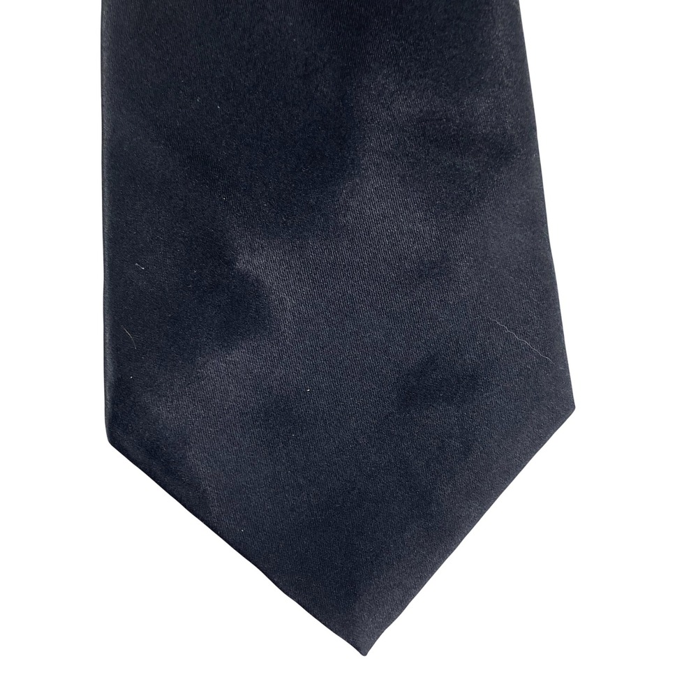 Le Monde Mens Necktie Black Solid Satin Formal ‎ Basic Long 60x4